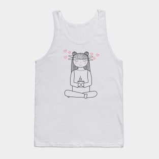 Namaste! Yoga and Coffee Lover - Minimalistic Line Art Tank Top